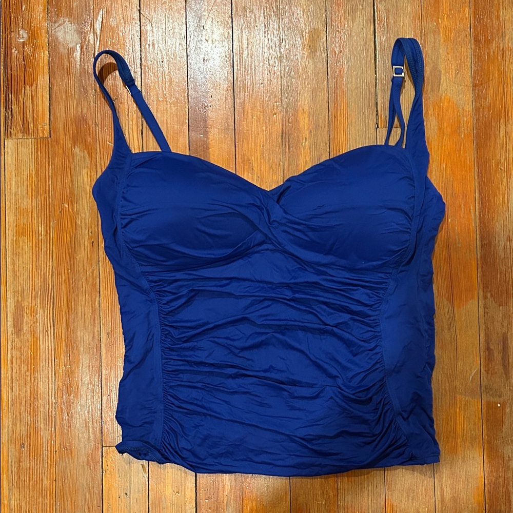 La Blanca  Cobalt Blue Tankini Swim Top -Size 16